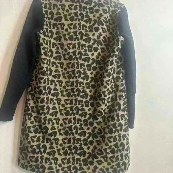 Women’s Kenneth Cole cheetah animal print long coat with ribbed sleeves size M - Picture 2 of 9